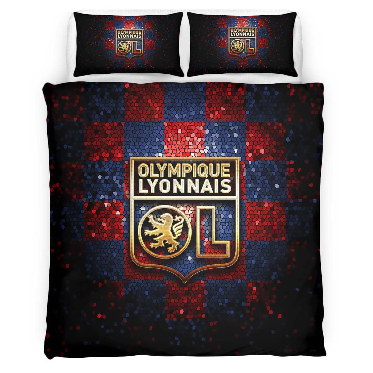 Housse De Couette OL Olympique Lyonnais French Football Teams 14 Parure de lit Ensemble De Literie