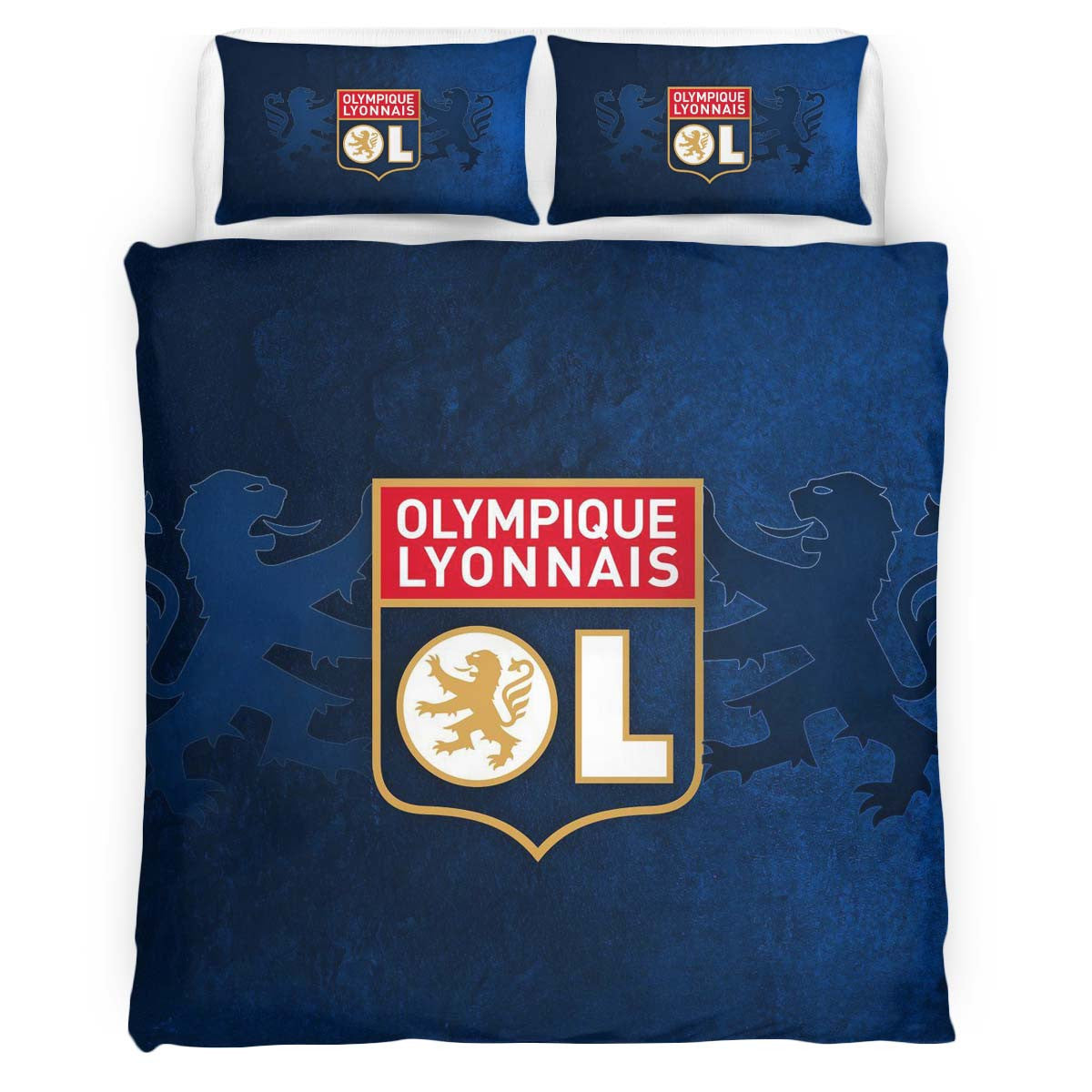 Housse De Couette OL Olympique Lyonnais French Football Teams 08 Parure de lit Ensemble De Literie