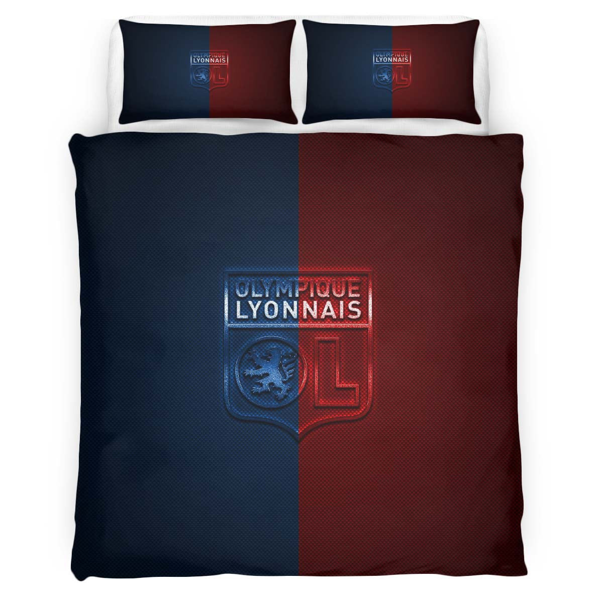 Housse De Couette OL Olympique Lyonnais French Football Teams 04 Parure de lit Ensemble De Literie