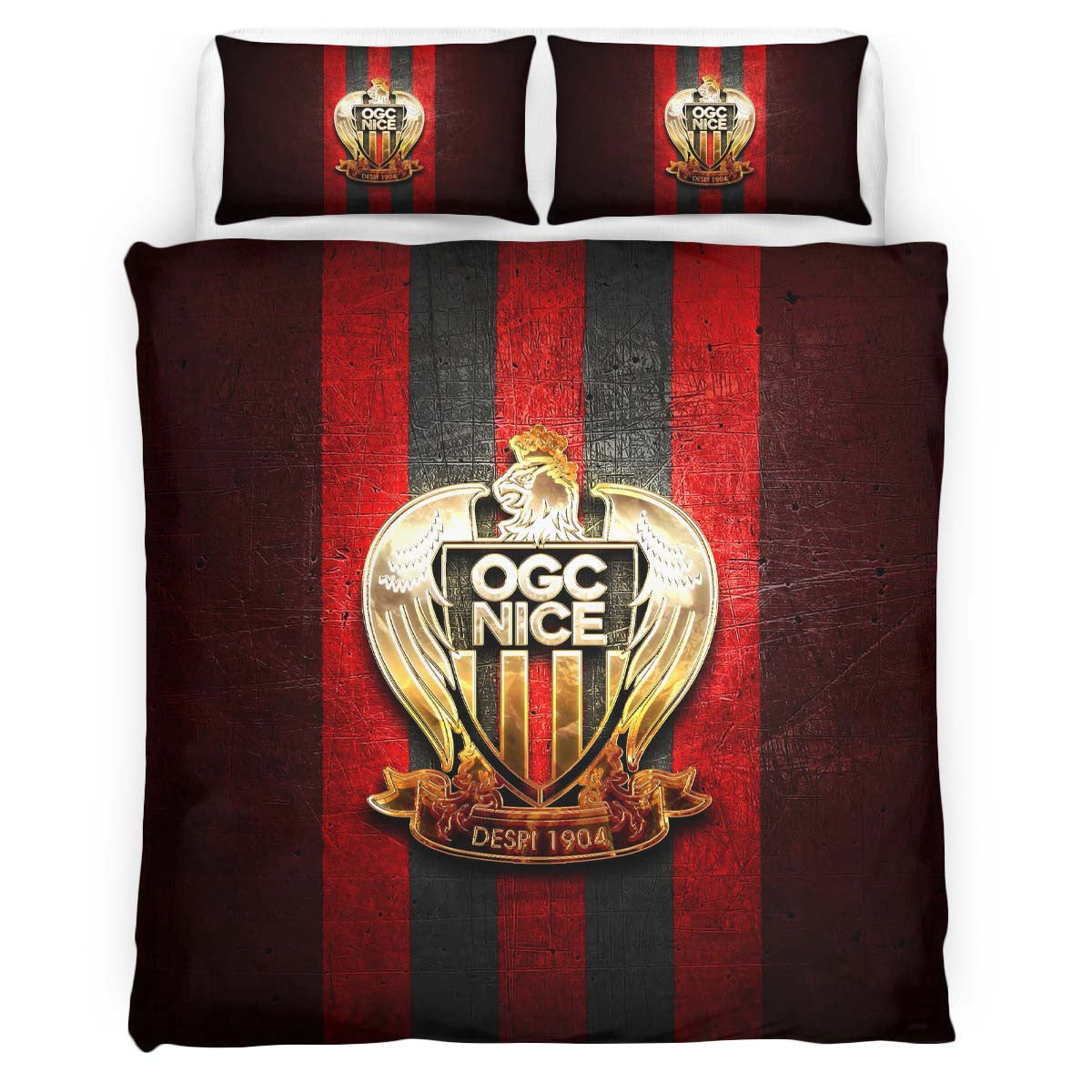 Housse De Couette OGC Nice French Football Teams 10 Parure de lit Ensemble De Literie