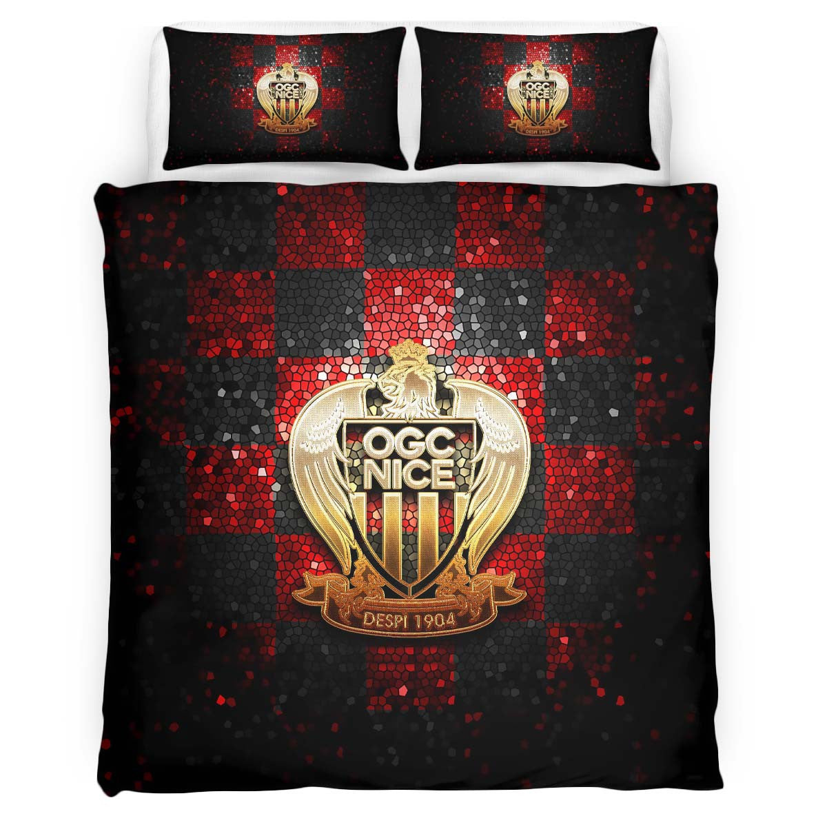 Housse De Couette OGC Nice French Football Teams 09 Parure de lit Ensemble De Literie