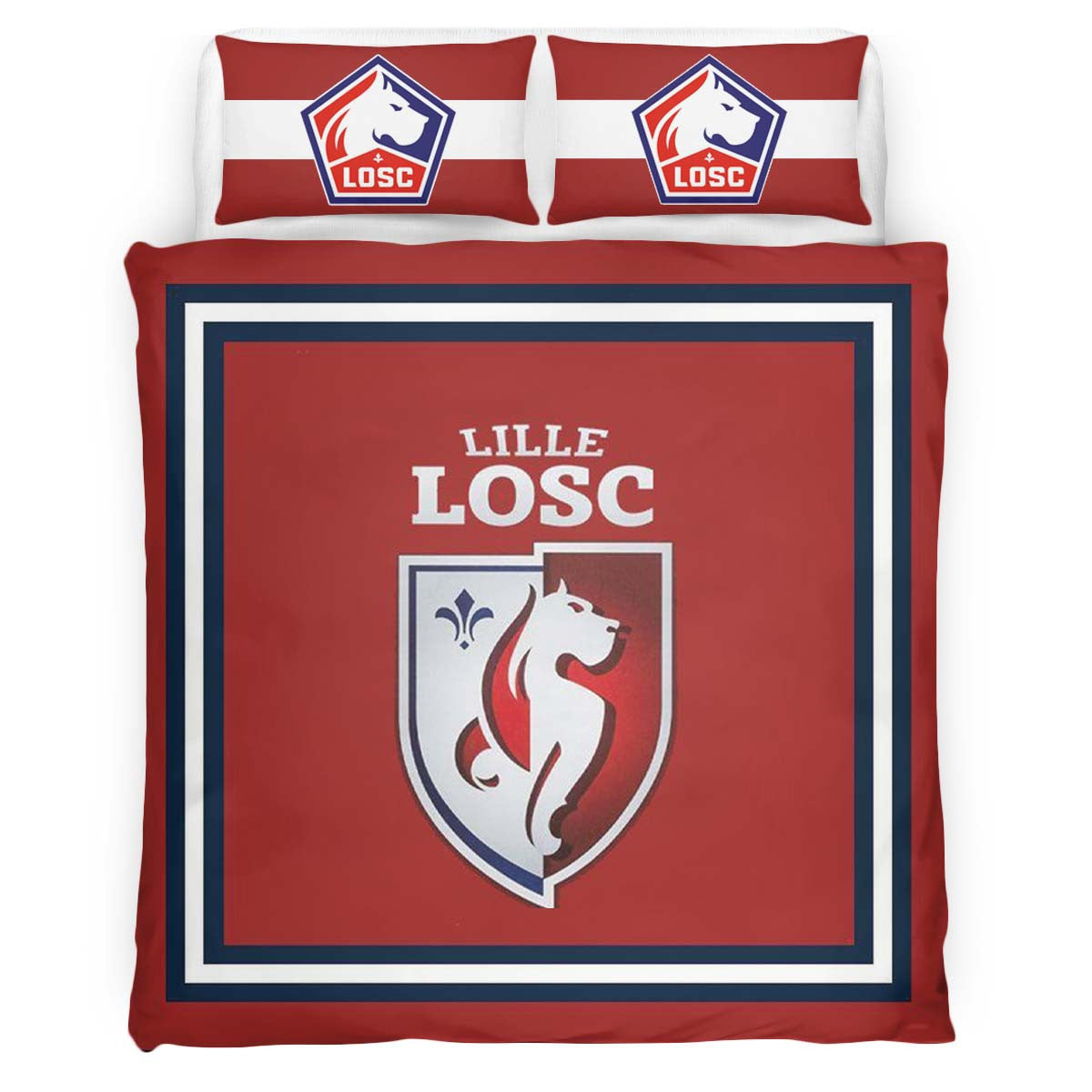 Housse De Couette LOSC Lille OSC French Football Teams 06 Parure de lit Ensemble De Literie