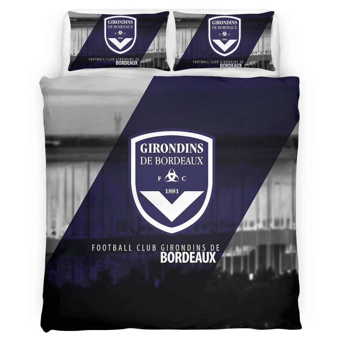 Housse De Couette Girondins de Bordeaux French Football Teams 04 Parure de lit Ensemble De Literie