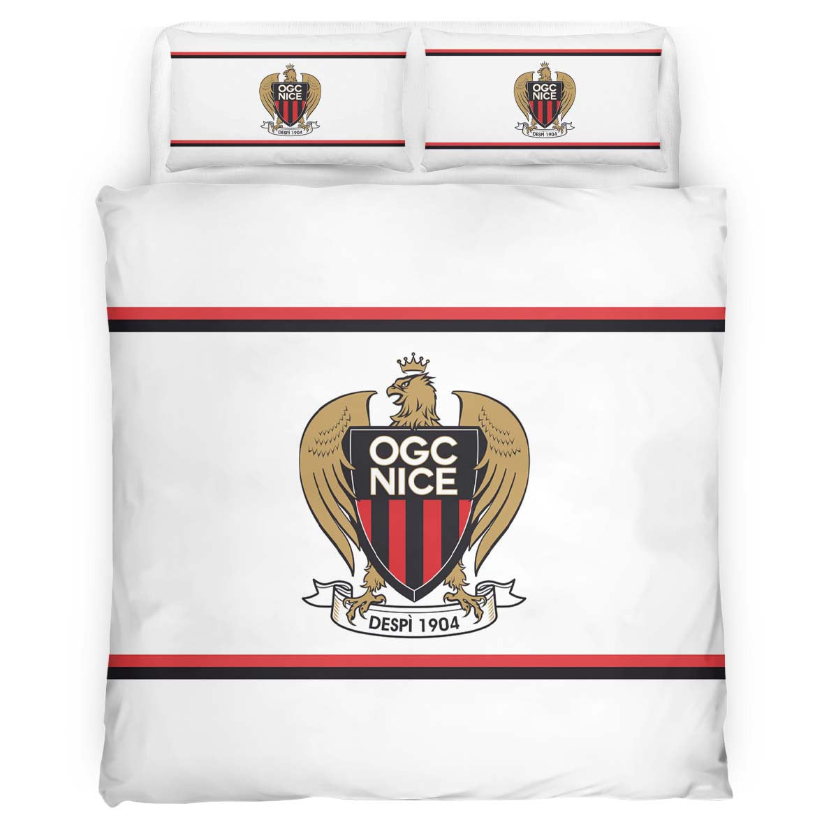 Housse De Couette OGC Nice French Football Teams 02 Parure de lit Ensemble De Literie