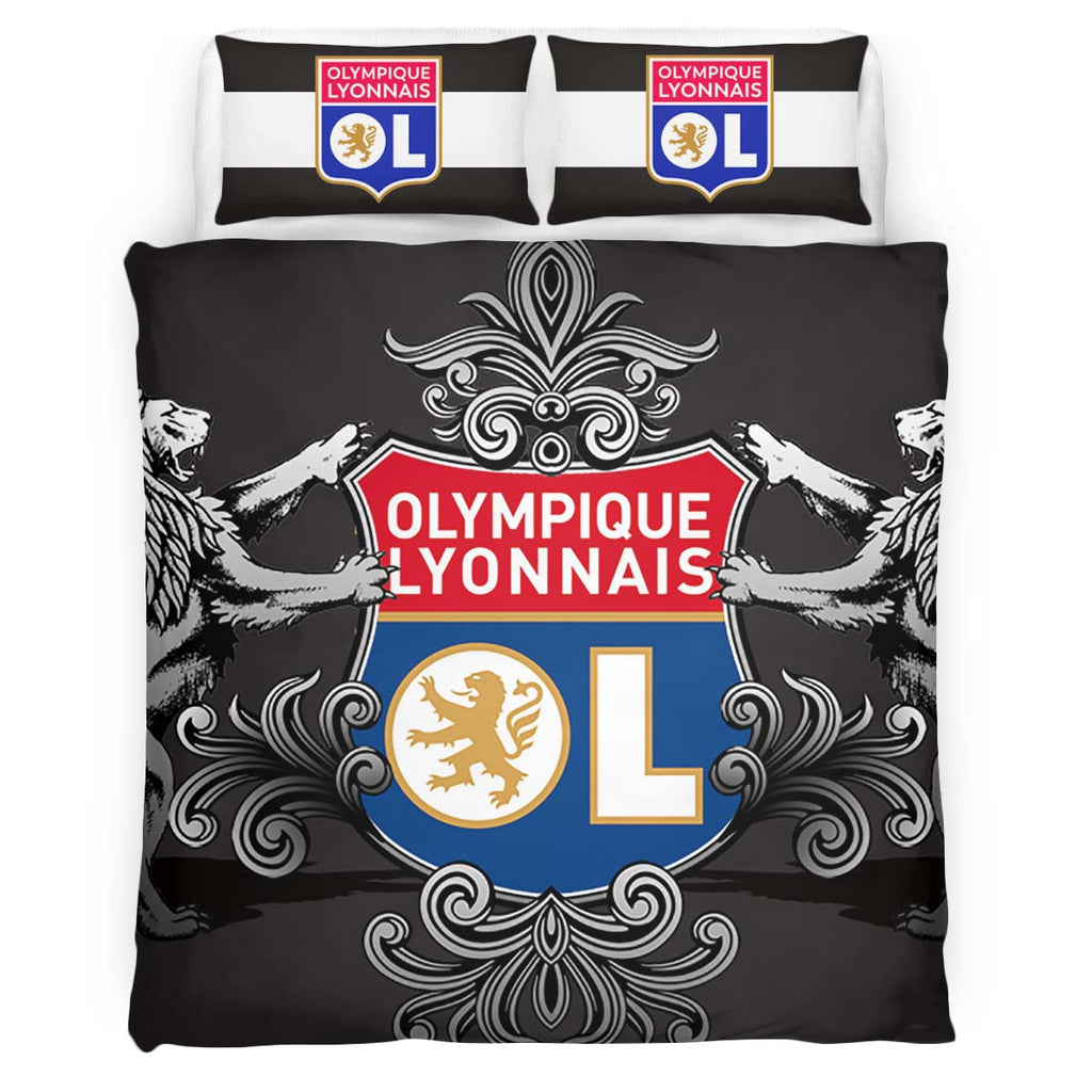 Housse De Couette OL Olympique Lyonnais French Football Teams 07 Parure de lit Ensemble De Literie