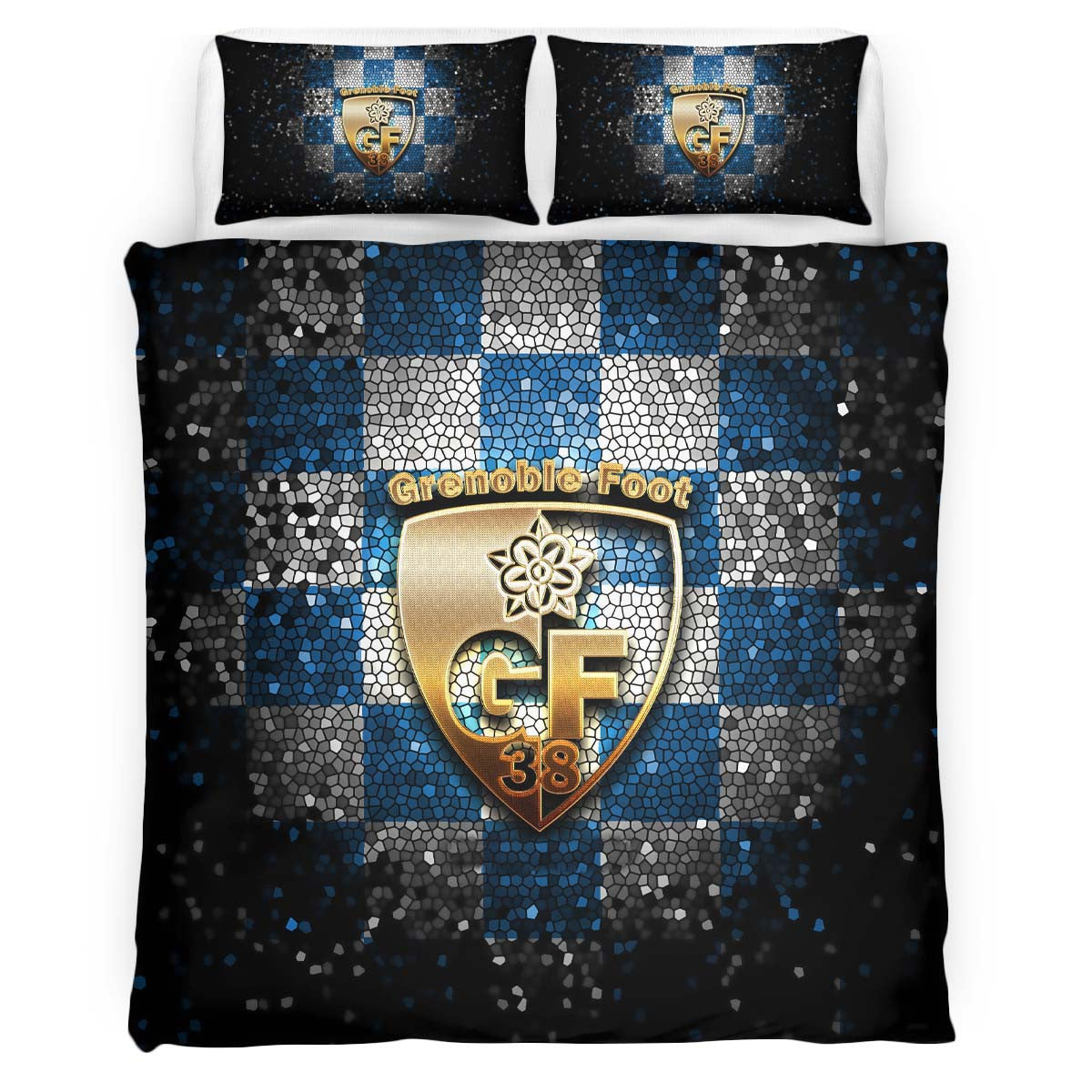 Housse De Couette GF 38 Grenoble Foot 38 French Football Teams 01 Parure de lit Ensemble De Literie