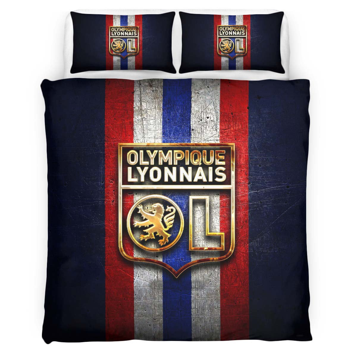 Housse De Couette OL Olympique Lyonnais French Football Teams 13 Parure de lit Ensemble De Literie