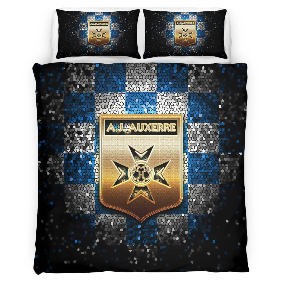 Housse De Couette AJ Auxerre French Football Teams 09 Parure de lit Ensemble De Literie