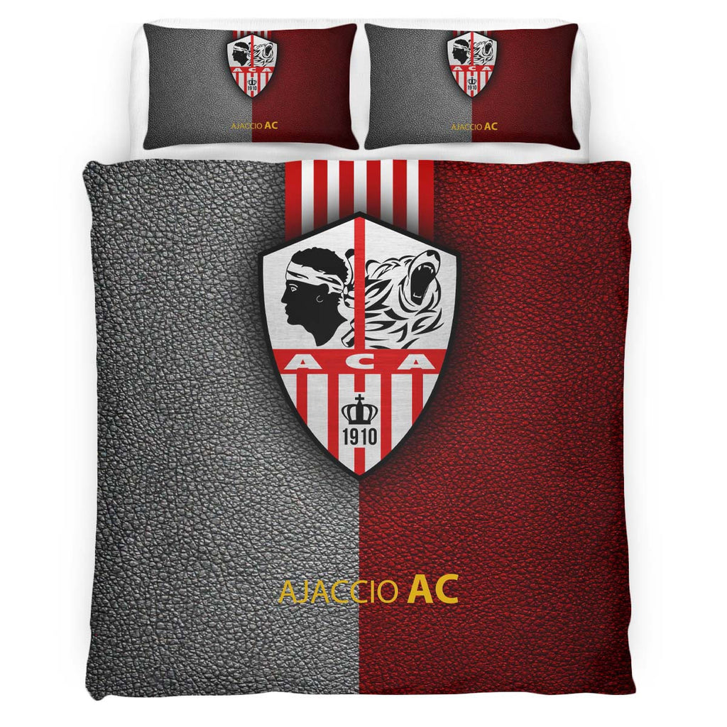 Housse De Couette AC Ajaccio French Football Teams ACA FC 07 Parure de lit Ensemble De Literie