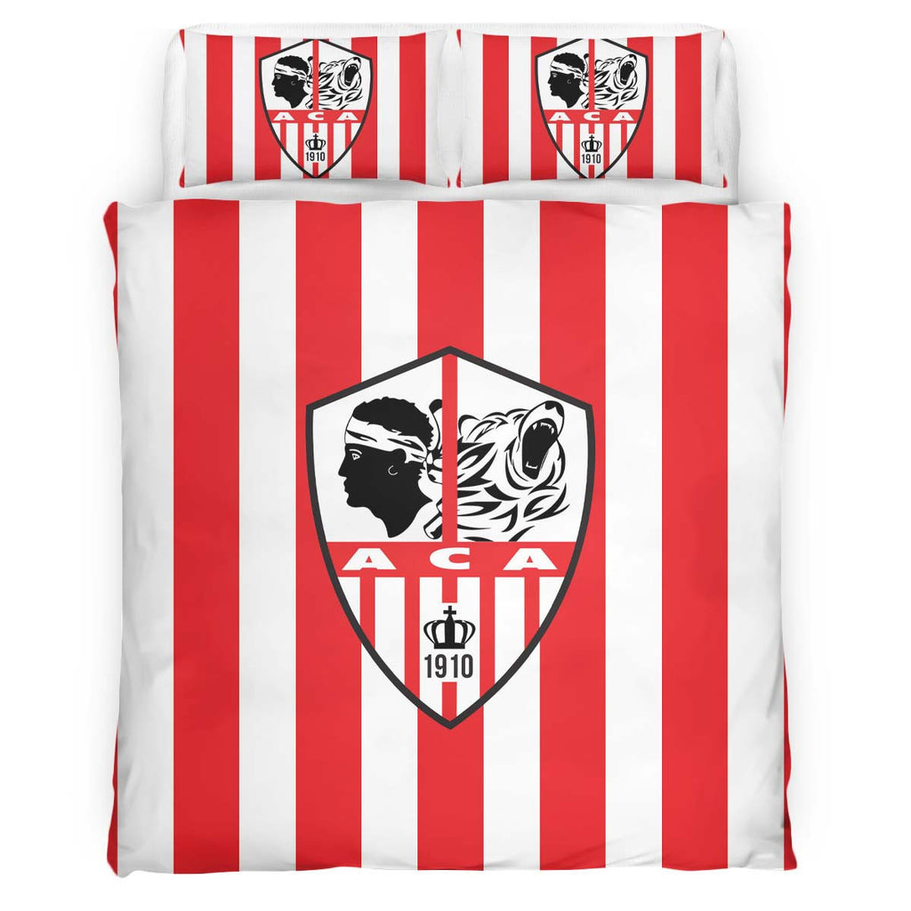 Housse De Couette AC Ajaccio French Football Teams ACA FC 09 Parure de lit Ensemble De Literie