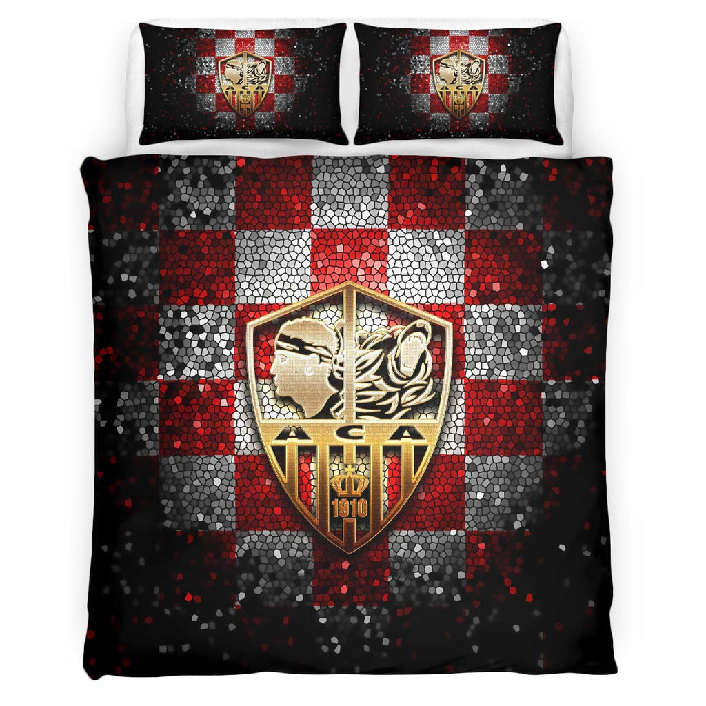Housse De Couette AC Ajaccio French Football Teams ACA FC 05 Parure de lit Ensemble De Literie