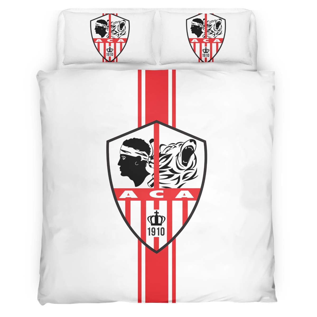 Housse De Couette AC Ajaccio French Football Teams ACA FC 10 Parure de lit Ensemble De Literie