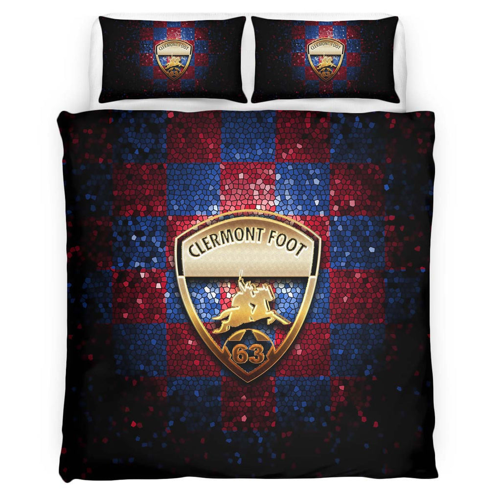 Housse De Couette Clermont Foot French Football Teams 02 Parure de lit Ensemble De Literie