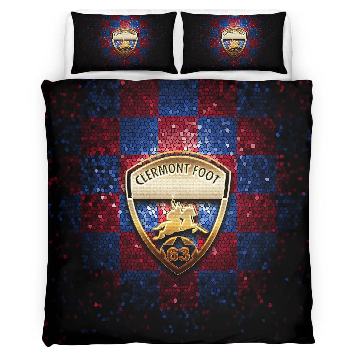 Housse De Couette Clermont Foot French Football Teams 02 Parure de lit Ensemble De Literie