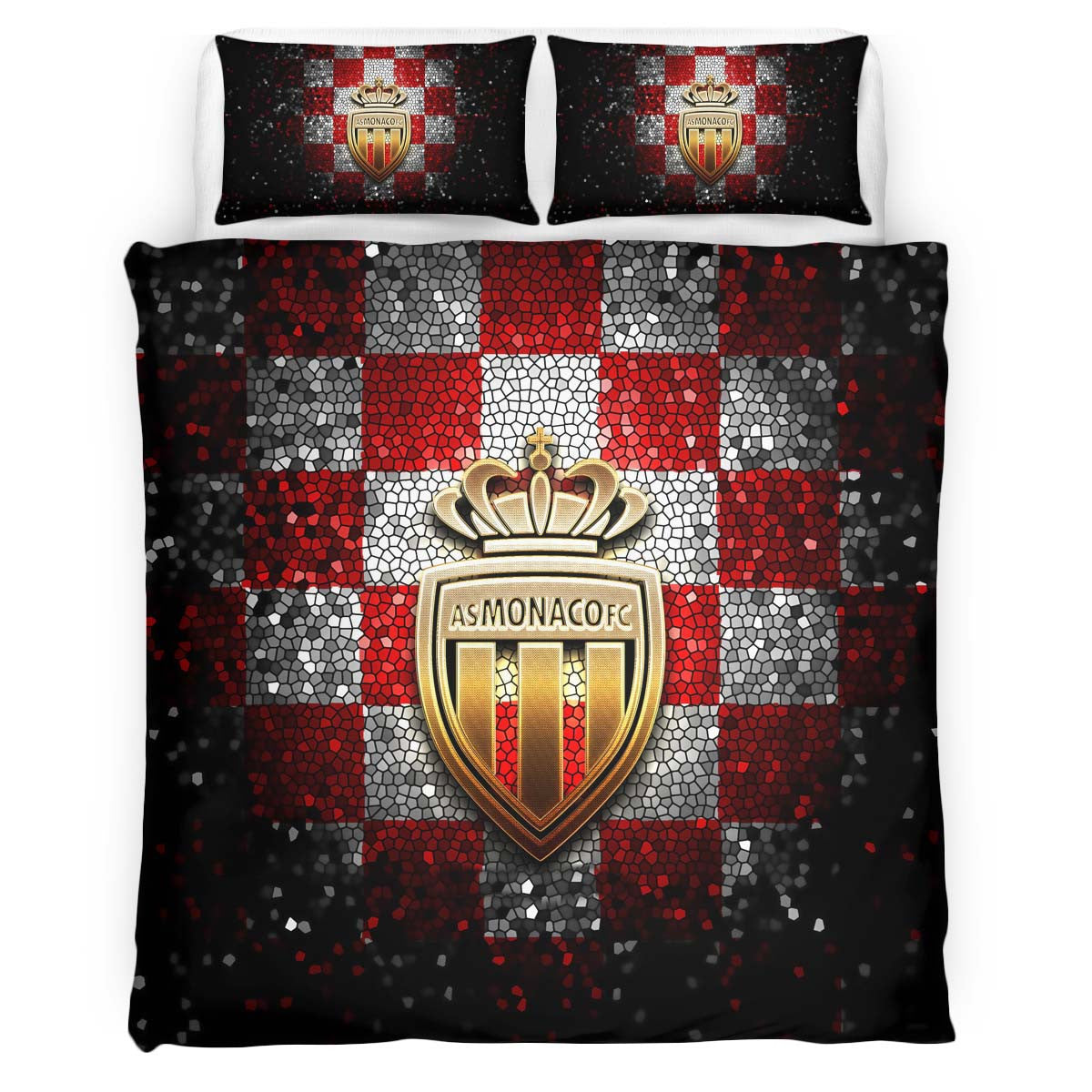 Housse De Couette AS Monaco French Football Teams 08 Parure de lit Ensemble De Literie