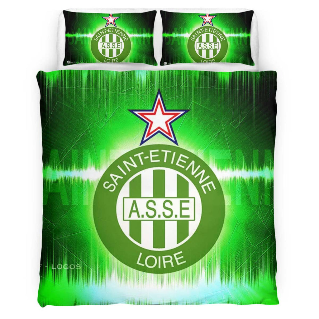 Housse De Couette AS Saint-Etienne French Football Teams 07 Parure de lit Ensemble De Literie