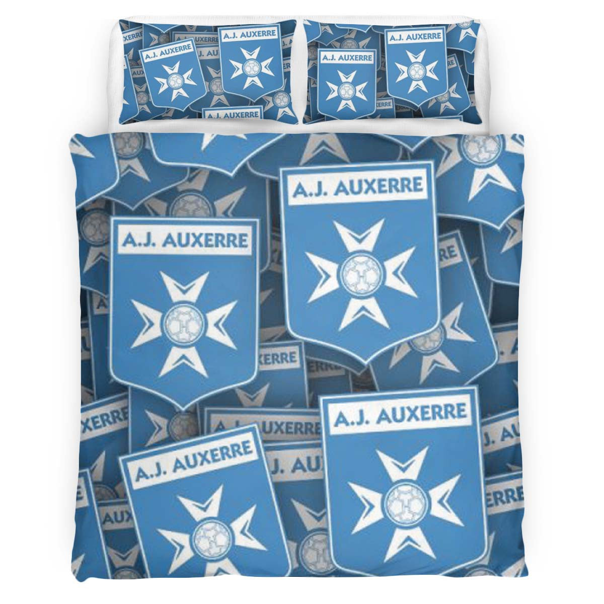 Housse De Couette AJ Auxerre French Football Teams 06 Parure de lit Ensemble De Literie