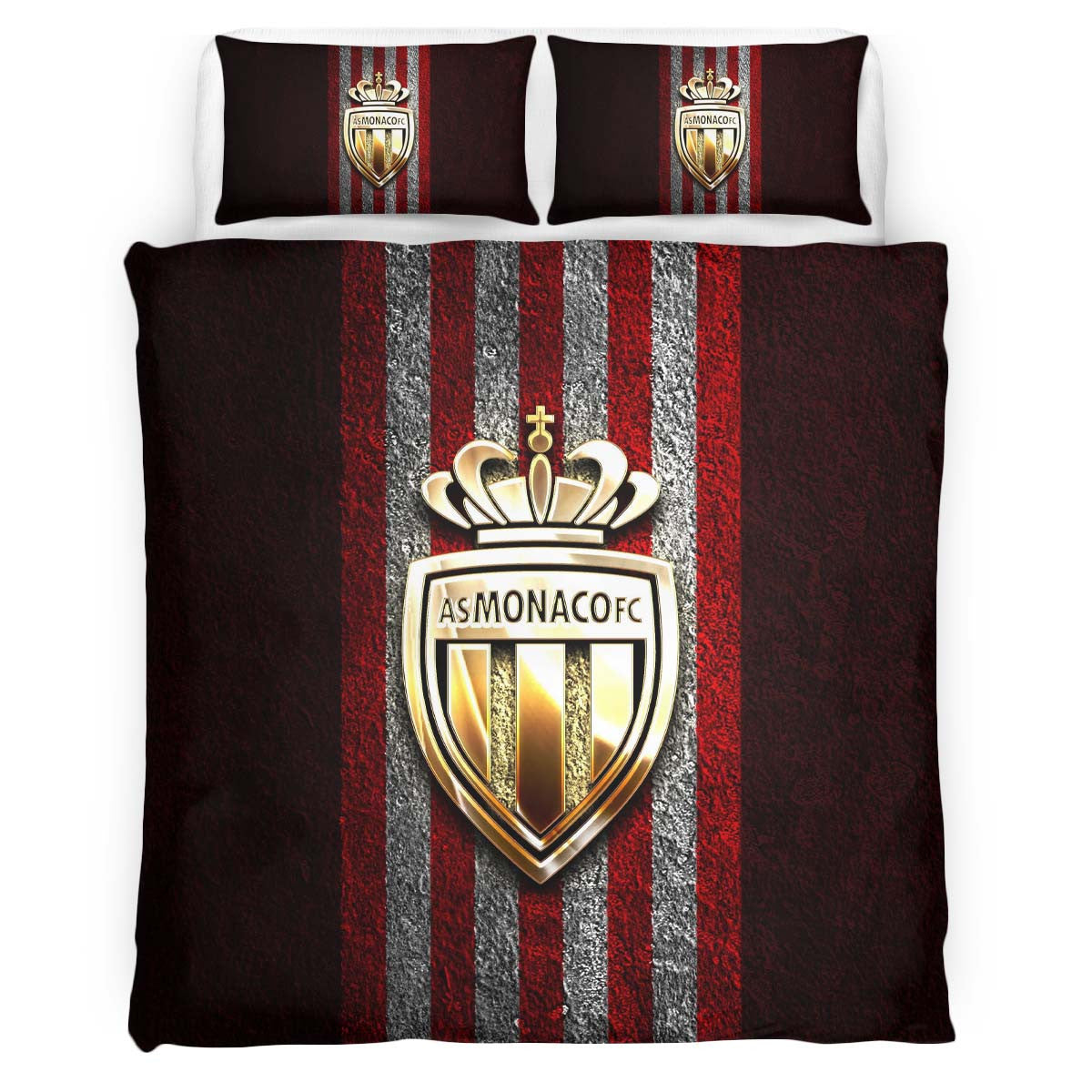 Housse De Couette AS Monaco French Football Teams 17 Parure de lit Ensemble De Literie