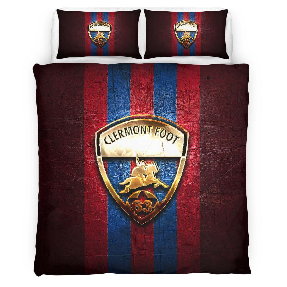Housse De Couette Clermont Foot French Football Teams 01 Parure de lit Ensemble De Literie