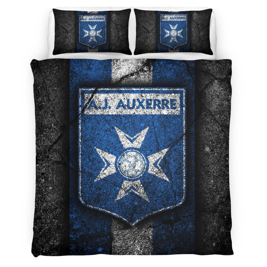 Housse De Couette AJ Auxerre French Football Teams Black Stone 08 Parure de lit Ensemble De Literie
