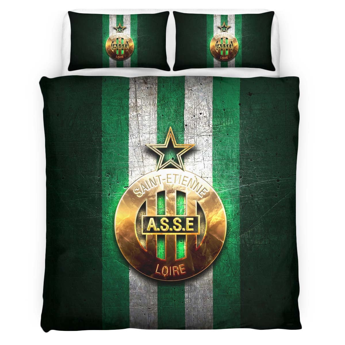 Housse De Couette AS Saint-Etienne French Football Teams 06 Parure de lit Ensemble De Literie