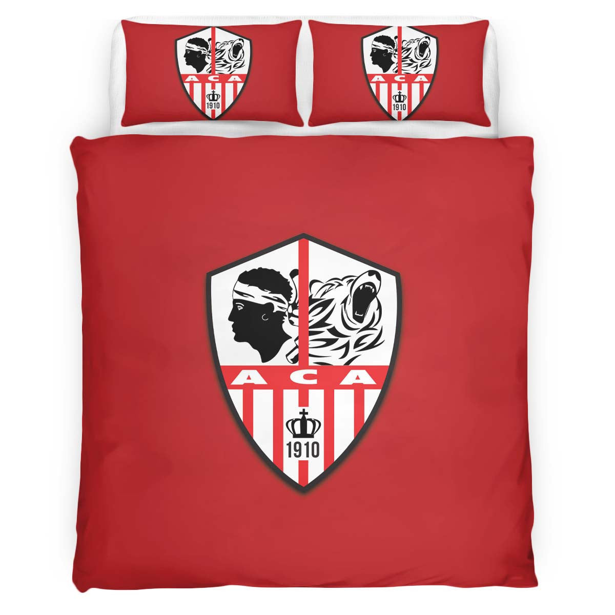Housse De Couette AC Ajaccio French Football Teams ACA FC 13 Parure de lit Ensemble De Literie