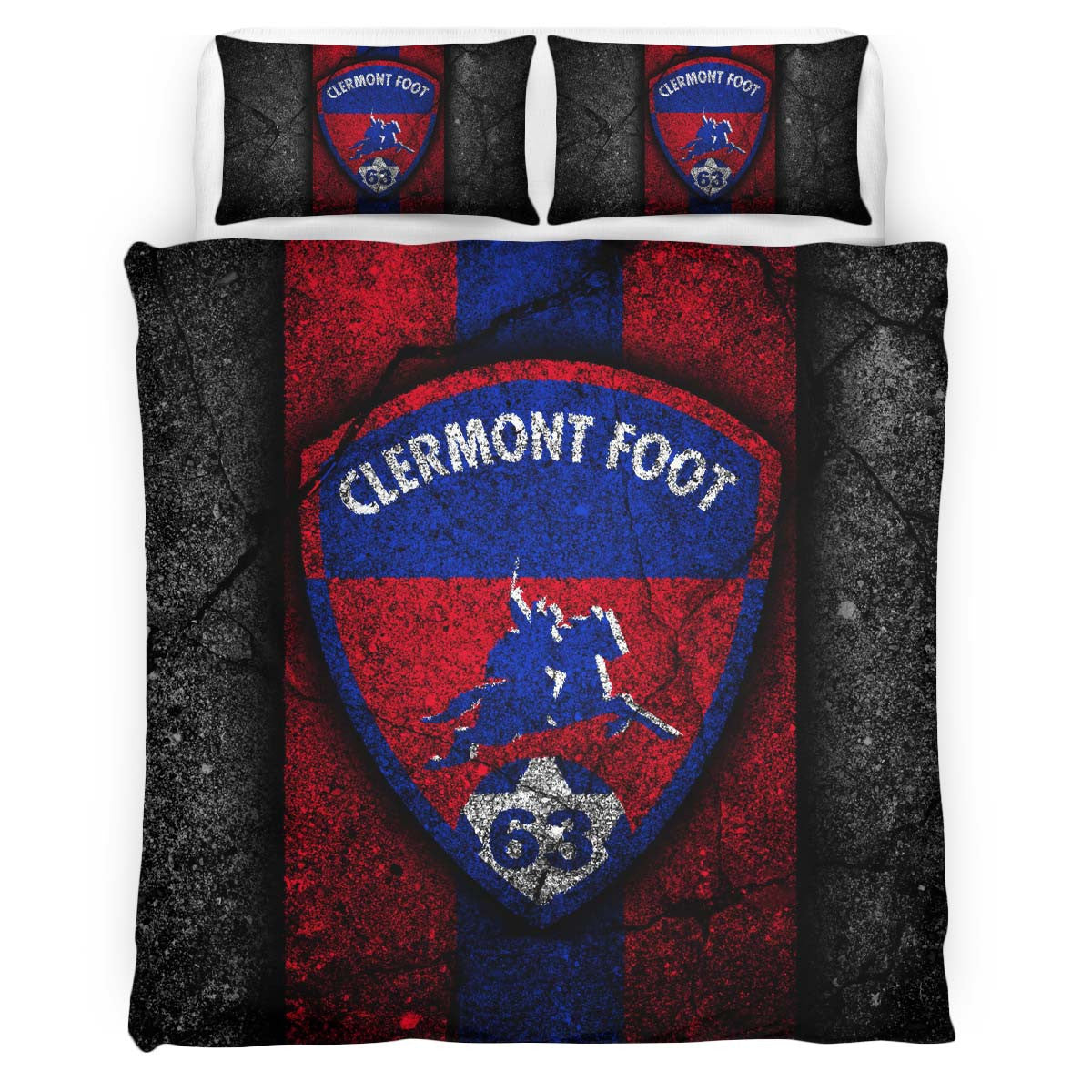 Housse De Couette Clermont Foot French Football Teams 08 Parure de lit Ensemble De Literie
