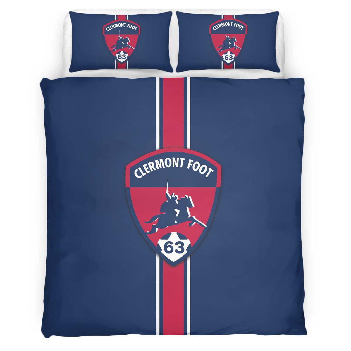 Housse De Couette Clermont Foot French Football Teams 12 Parure de lit Ensemble De Literie