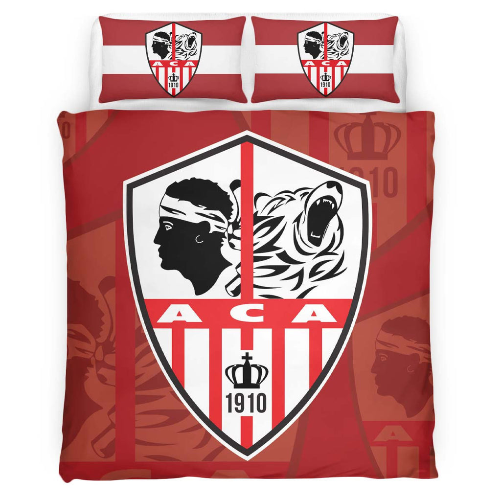 Housse De Couette AC Ajaccio French Football Teams ACA FC 12 Parure de lit Ensemble De Literie