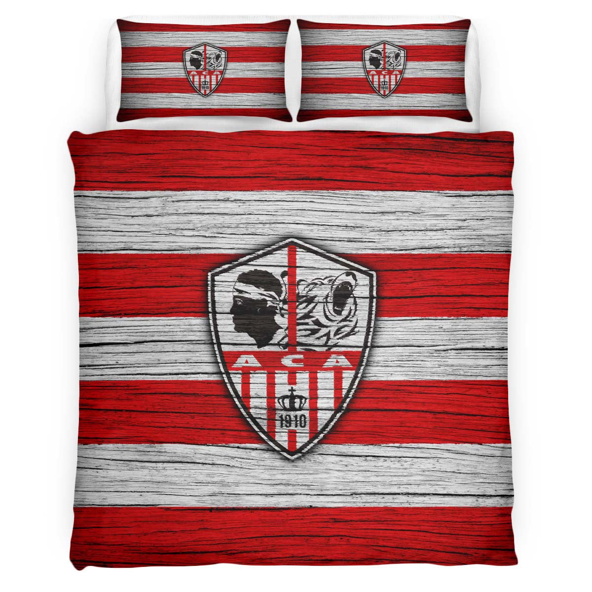 Housse De Couette AC Ajaccio French Football Teams ACA FC 02 Parure de lit Ensemble De Literie
