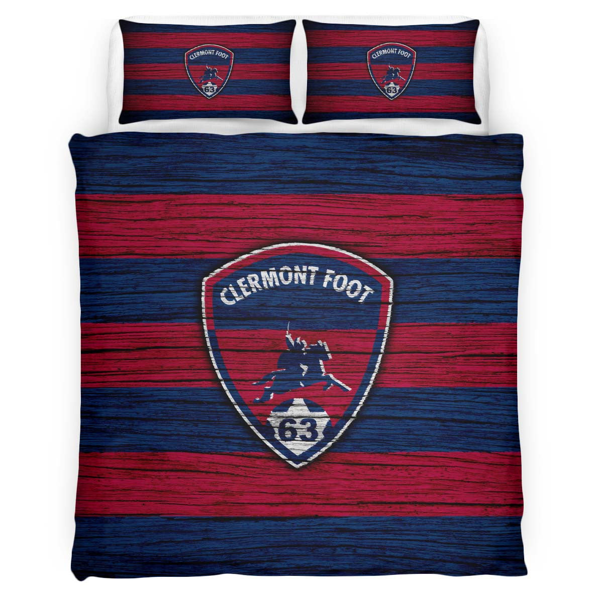 Housse De Couette Clermont Foot French Football Teams 07 Parure de lit Ensemble De Literie