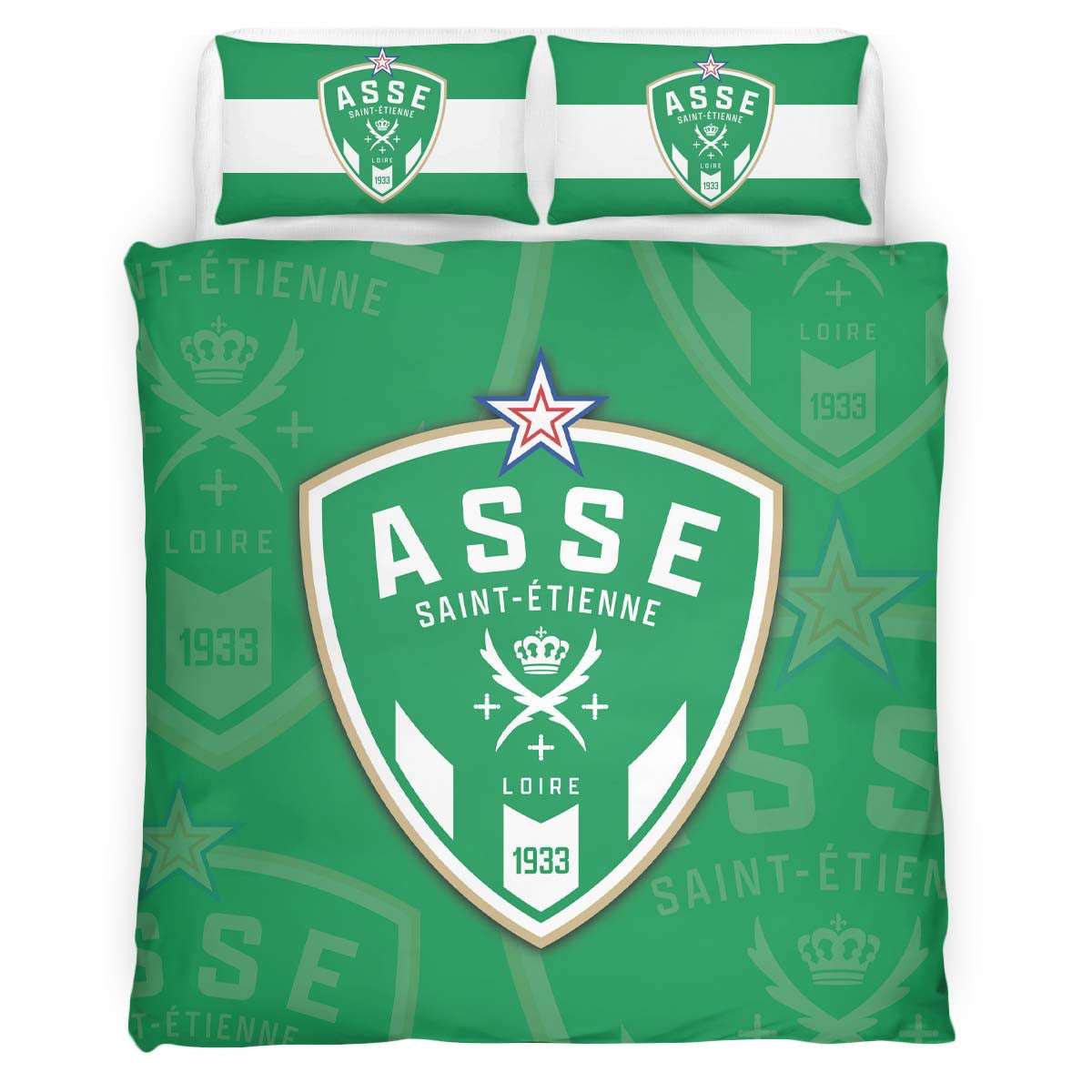 Housse De Couette AS Saint-Etienne French Football Teams 18 Parure de lit Ensemble De Literie
