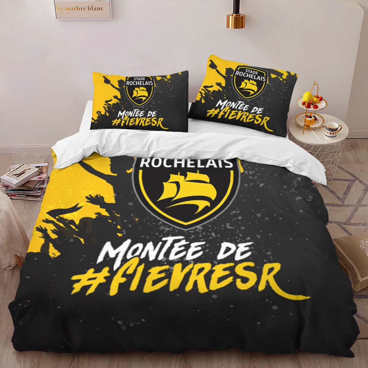 Housse De Couette Stade Rochelais Rugby Club 03 Parure de lit Ensemble De Literie