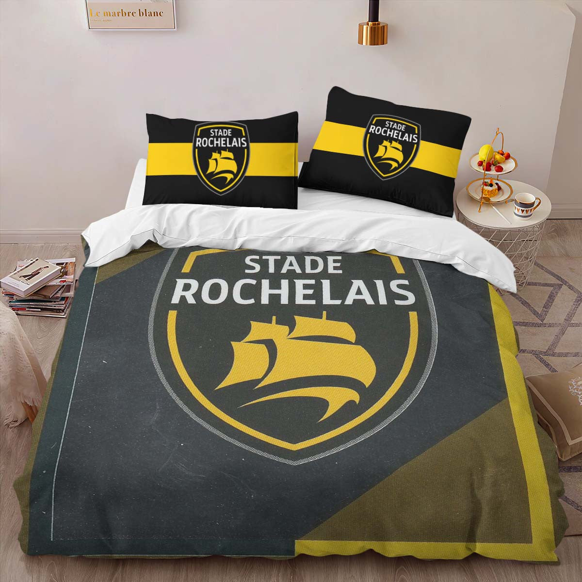 Housse De Couette Stade Rochelais Rugby Club 09 Parure de lit Ensemble De Literie