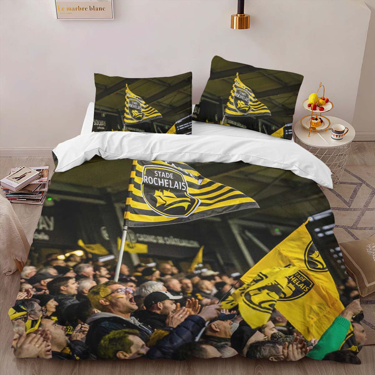 Housse De Couette Stade Rochelais Rugby Club 11 Parure de lit Ensemble De Literie
