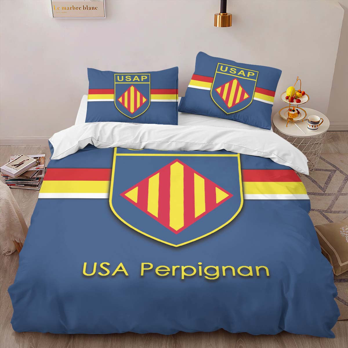 Housse De Couette USA Perpignan Rugby Club 08 Parure de lit Ensemble De Literie