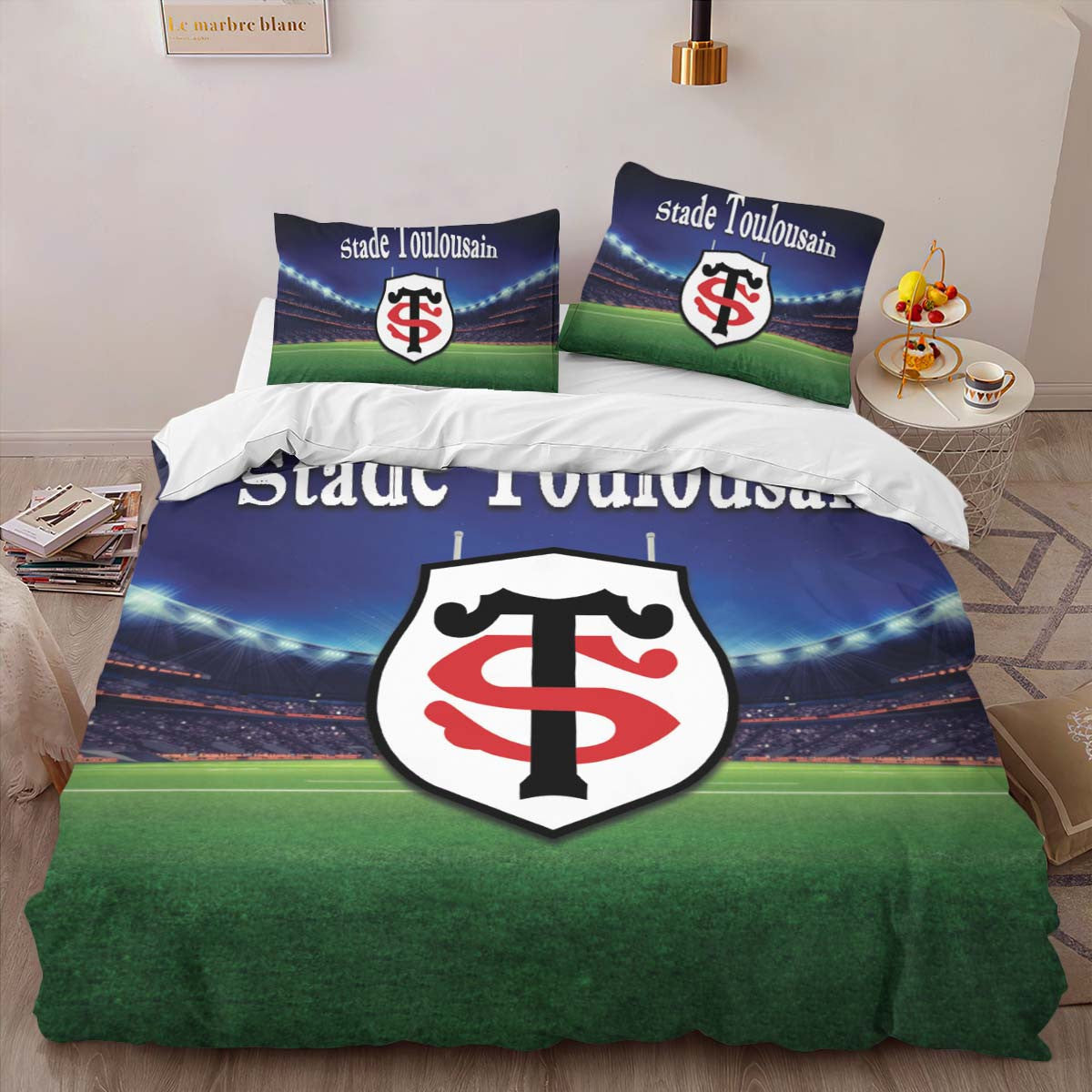 Housse De Couette Stade toulousain Rugby Club 22 Parure de lit Ensemble De Literie