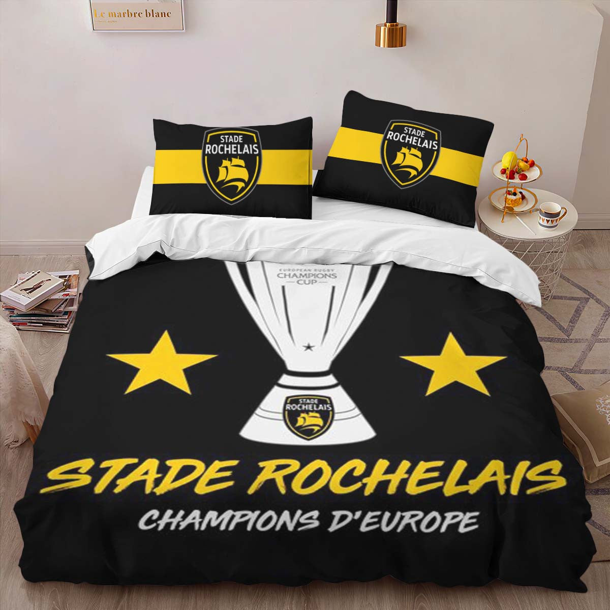 Housse De Couette Stade Rochelais Rugby Club 19 Parure de lit Ensemble De Literie