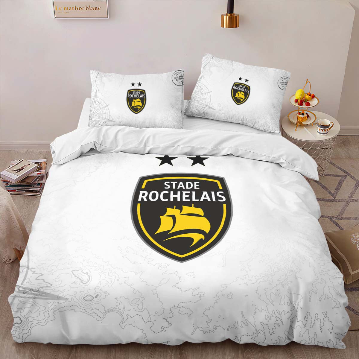 Housse De Couette Stade Rochelais Rugby Club 01 Parure de lit Ensemble De Literie