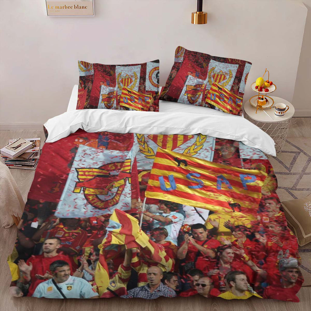 Housse De Couette USA Perpignan Rugby Club Parure de lit Ensemble De Literie