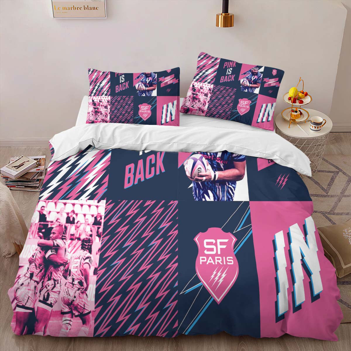 Housse De Couette Stade Francais Paris Rugby Club 18 Parure de lit Ensemble De Literie