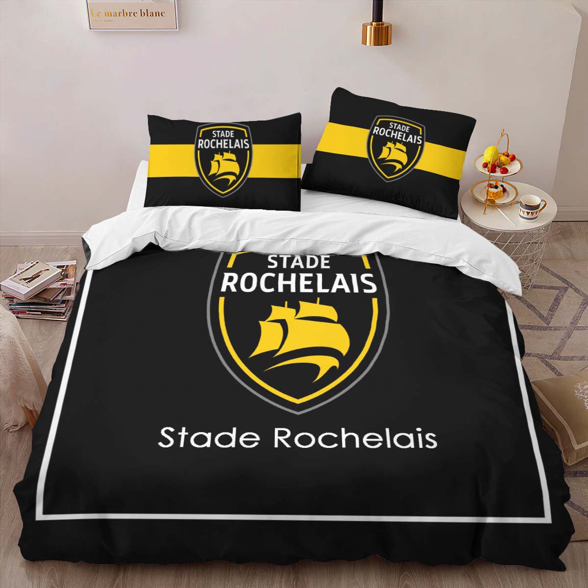 Housse De Couette Stade Rochelais Rugby Club 20 Parure de lit Ensemble De Literie