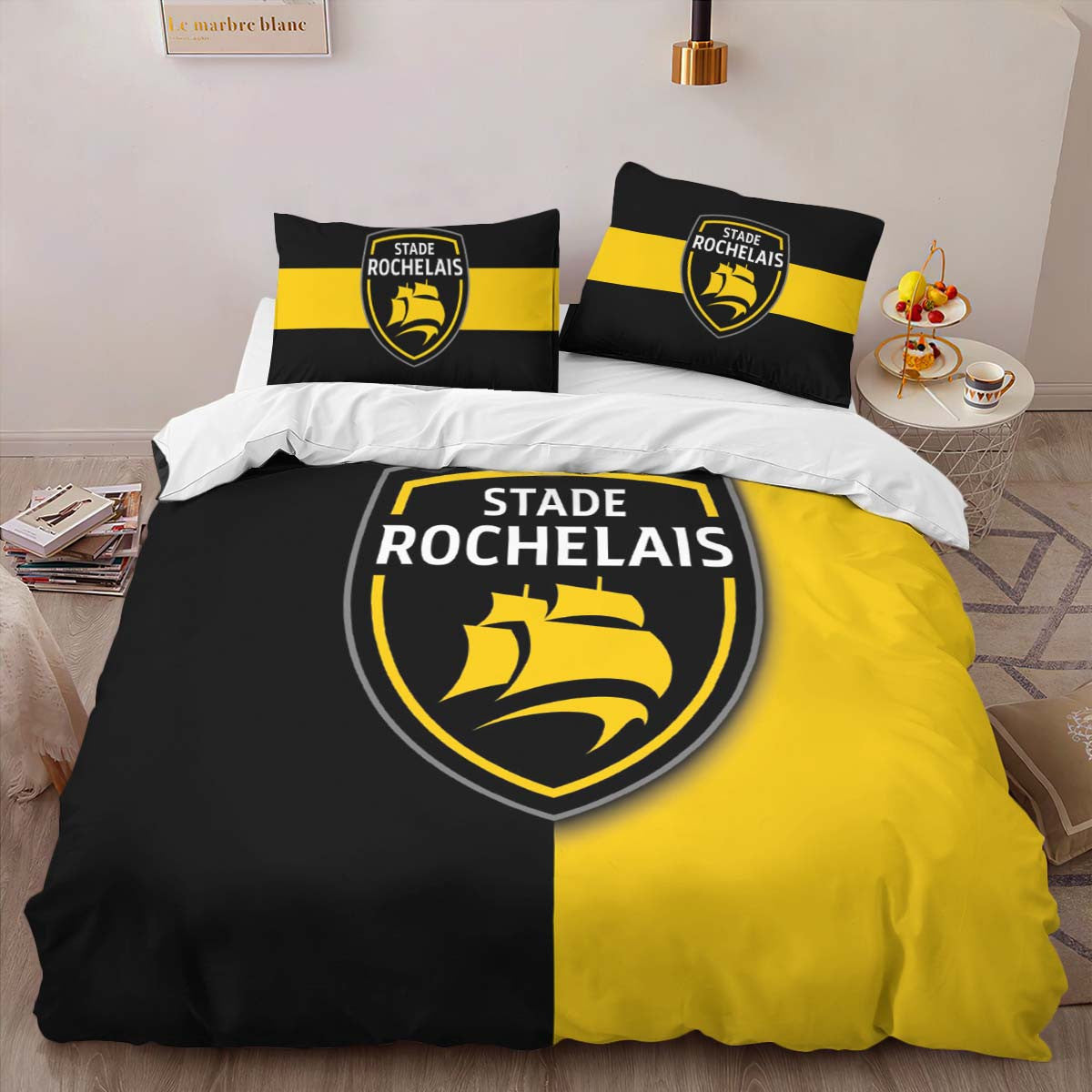 Housse De Couette Stade Rochelais Rugby Club 24 Parure de lit Ensemble De Literie