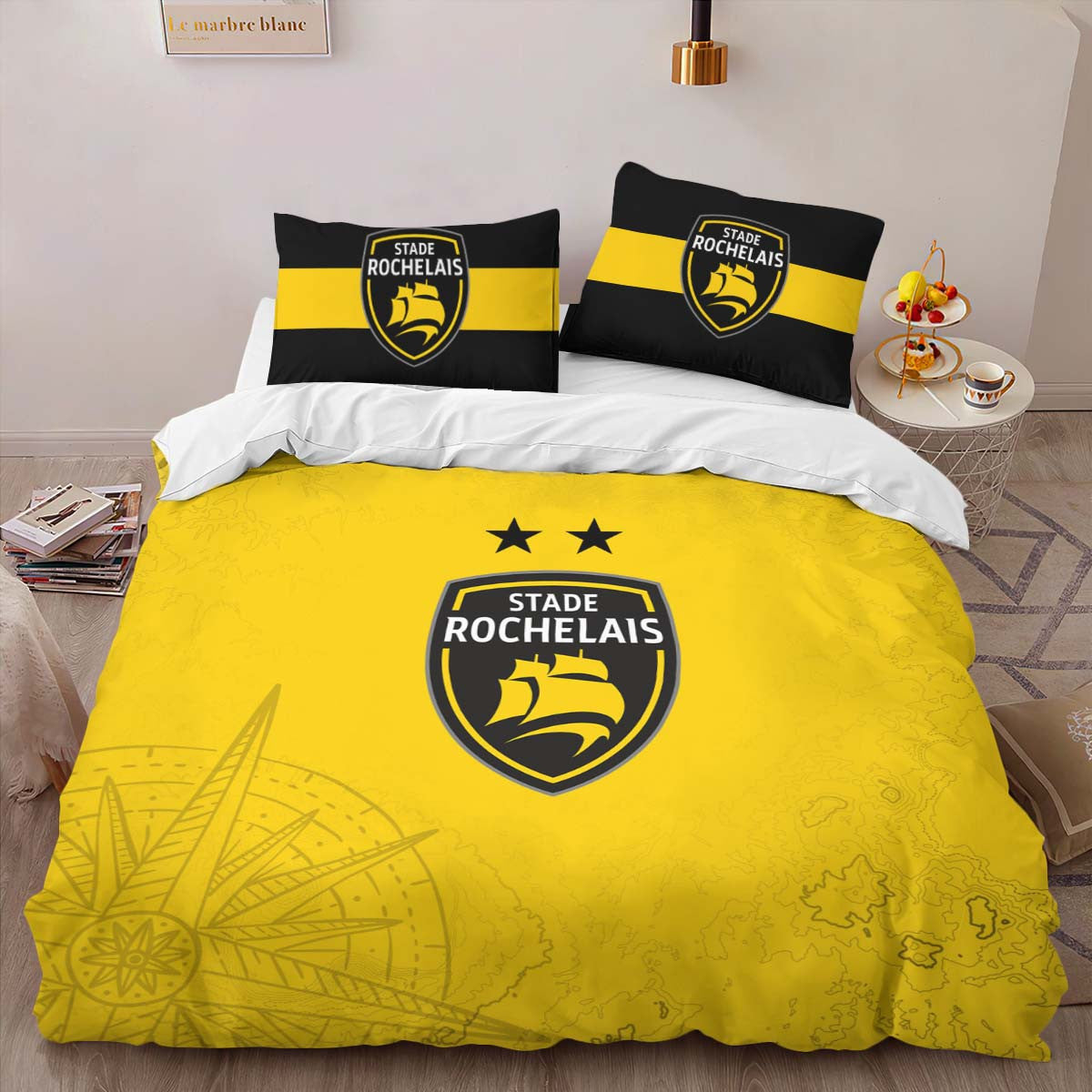 Housse De Couette Stade Rochelais Rugby Club 10 Parure de lit Ensemble De Literie