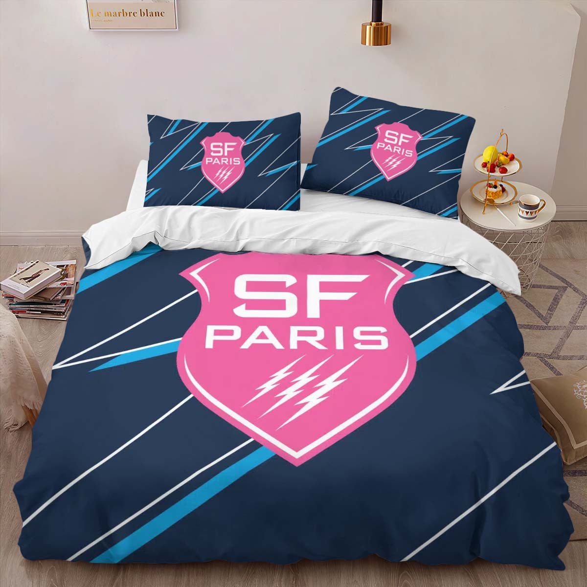 Housse De Couette Stade Francais Paris Rugby Club 14 Parure de lit Ensemble De Literie