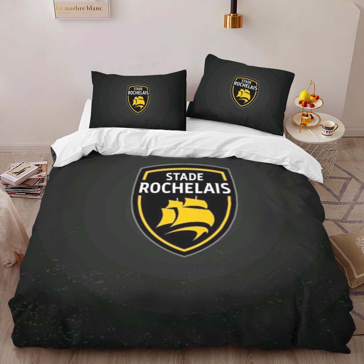 Housse De Couette Stade Rochelais Rugby Club 18 Parure de lit Ensemble De Literie