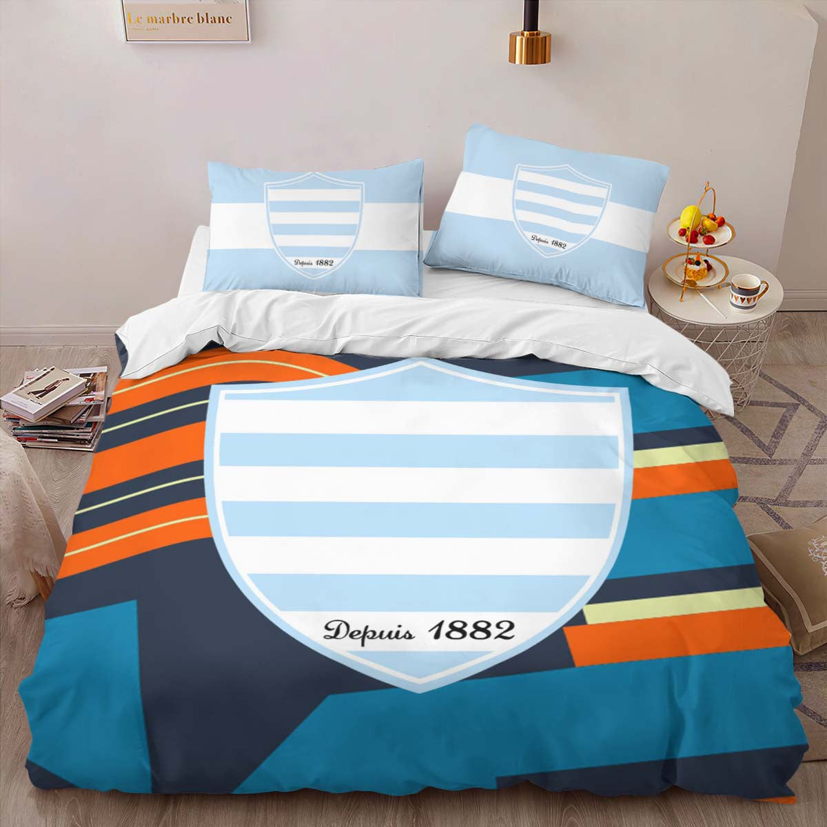 Housse De Couette Racing 92 Rugby Club 04 Parure de lit Ensemble De Literie