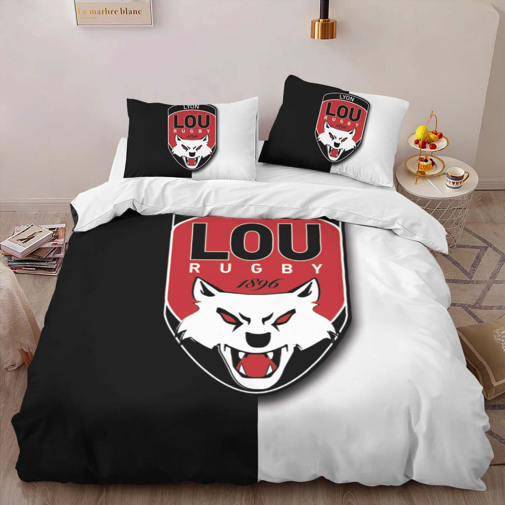 Housse De Couette Lou Lyon Olympique Universitaire Rugby Club 09 Parure de lit Ensemble De Literie