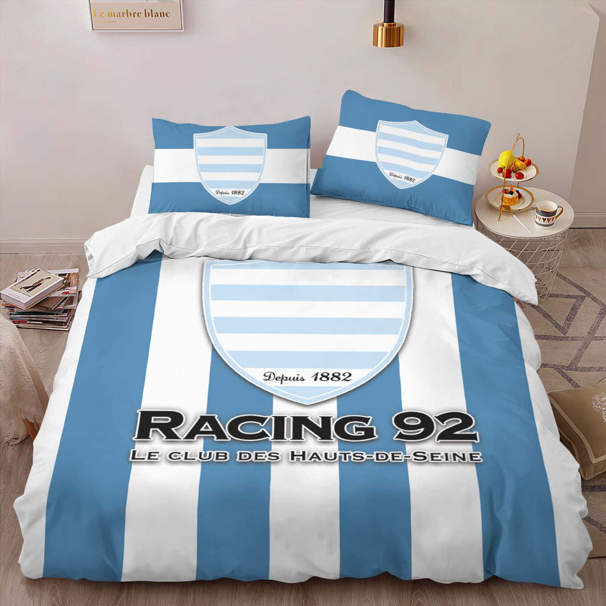 Housse De Couette Racing 92 Rugby Club 08 Parure de lit Ensemble De Literie