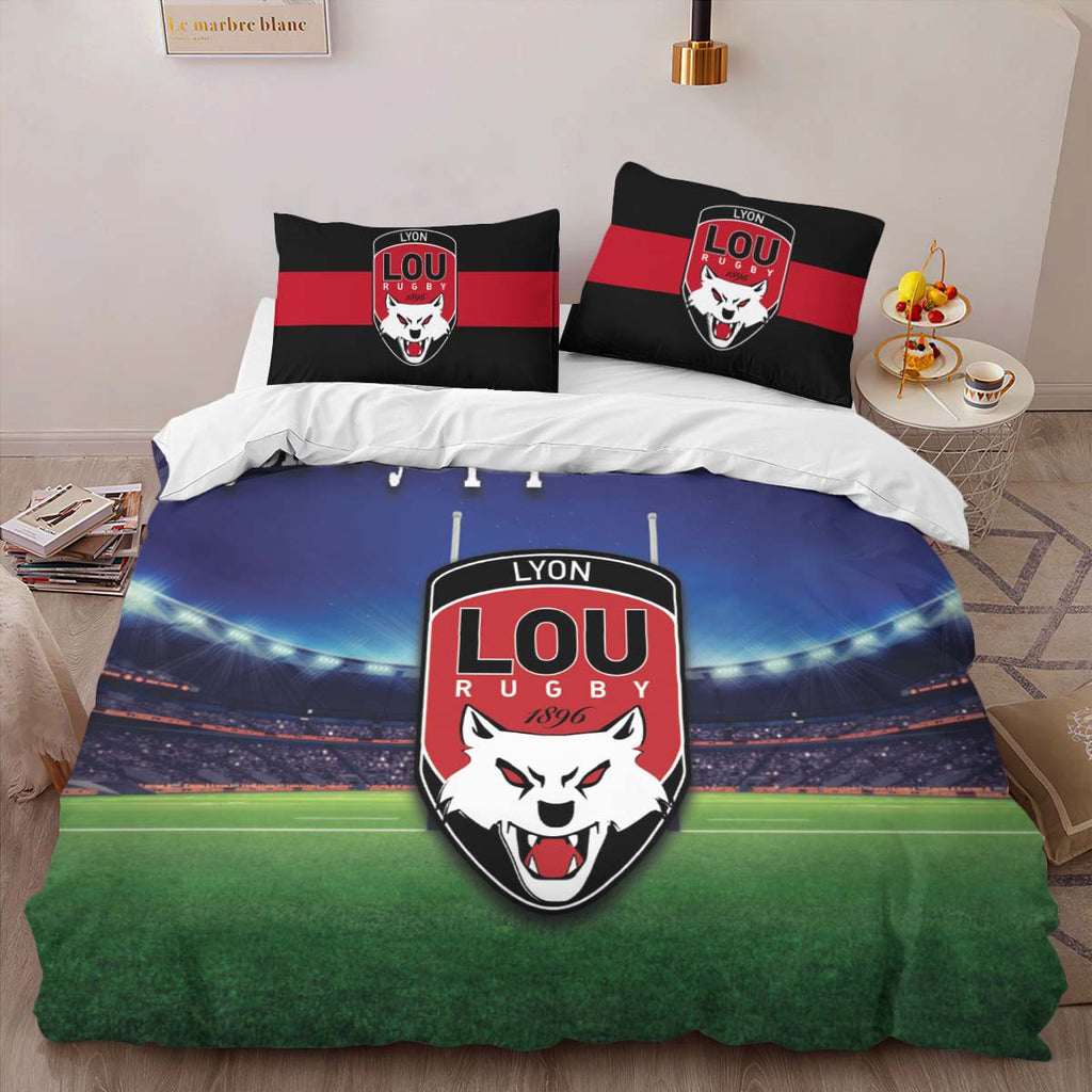 Housse De Couette Lou Lyon Olympique Universitaire Rugby Club 13 Parure de lit Ensemble De Literie